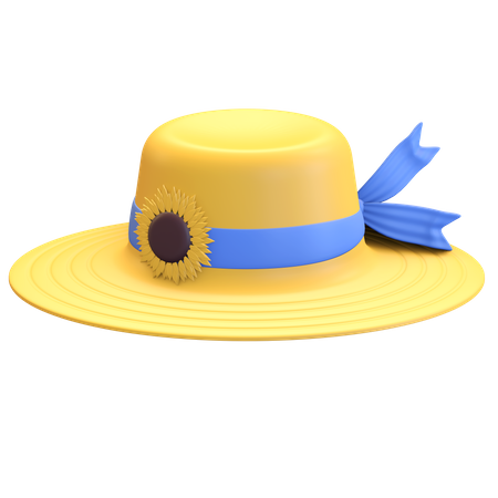 Icône de chapeau de fleur de soleil  3D Illustration