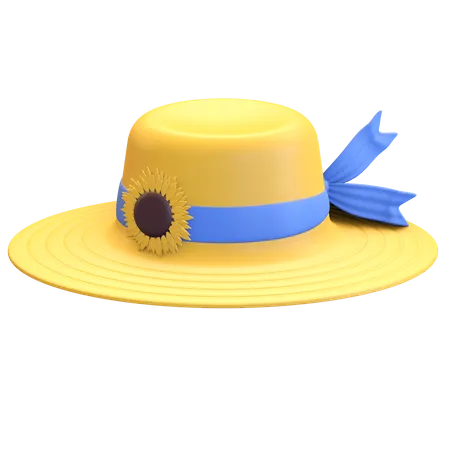 Icône de chapeau de fleur de soleil  3D Illustration