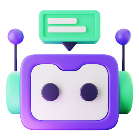 Ícone de Chatbot colorido para comunicação digital  3D Icon