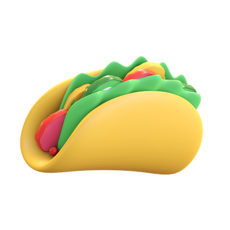 Ícone de comida mexicana de taco  3D Illustration