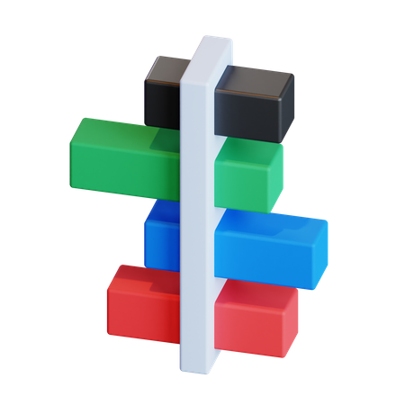 Icône de diagramme de Gantt  3D Icon