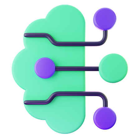 Icône élégante de flux de données basé sur le cloud  3D Icon