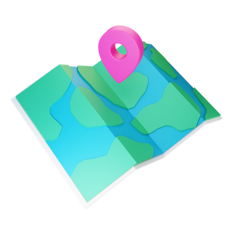 Icône d'emplacement de carte 3 D  3D Illustration