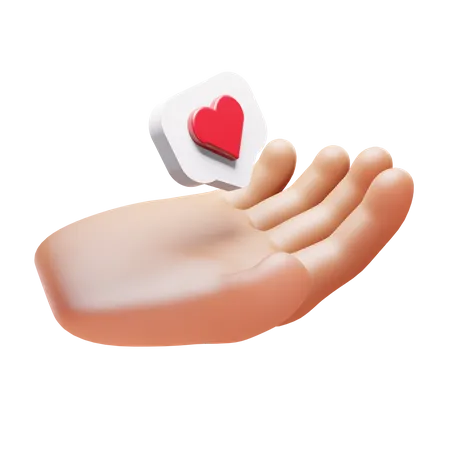 Ícone de mão com amor  3D Icon