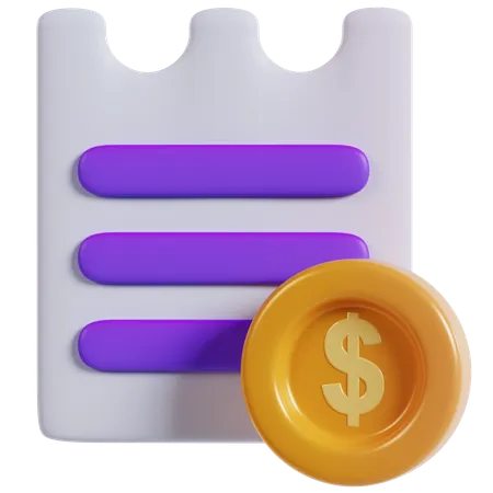 Icône de paiement de facture  3D Icon