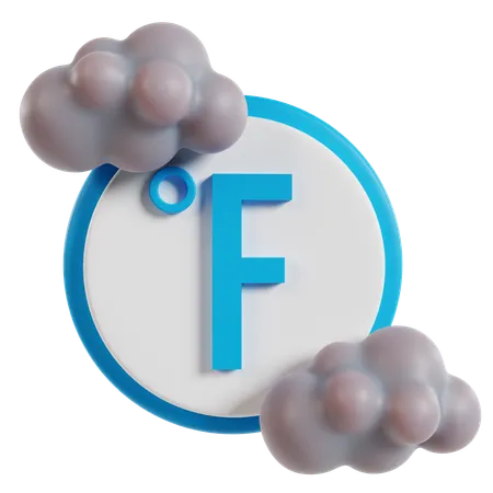 Ícone de tempo nublado Fahrenheit  3D Icon