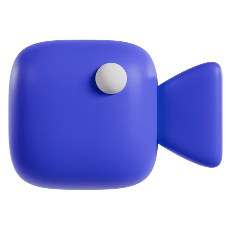 Ícone de vídeo azul  3D Icon