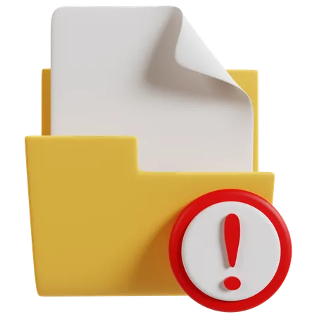 Icono de alerta de error de archivo  3D Icon
