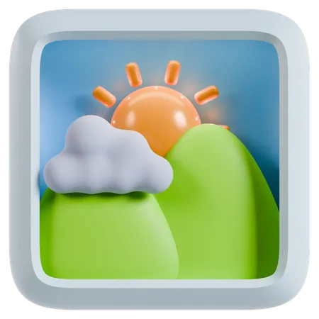 Icono de la aplicación Paisaje soleado  3D Icon