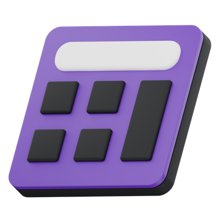 Icono de calculadora en diseño plano  3D Icon