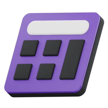 Icono de calculadora en diseño plano  3D Icon