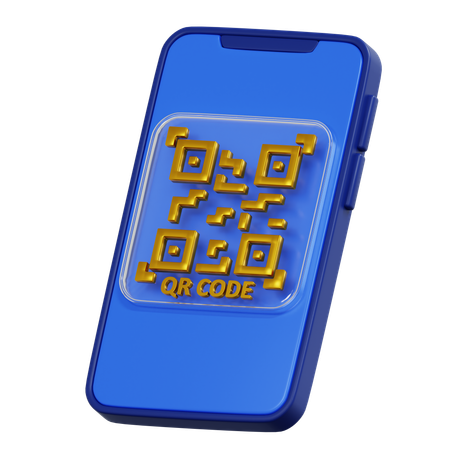 Icono de código QR para pagos sin efectivo en la economía digital  3D Icon