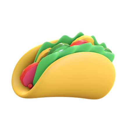 Icono de comida de taco mexicano  3D Illustration
