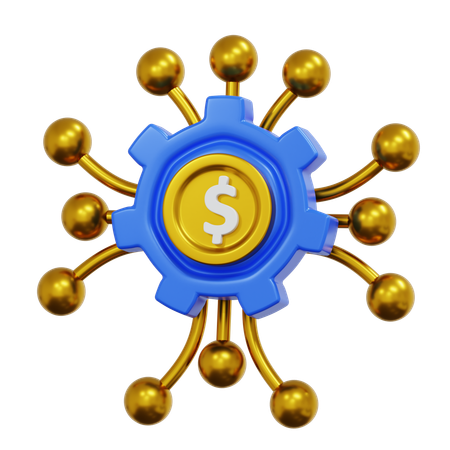 Icono de configuración de la aplicación Fintech para la gestión de finanzas digitales  3D Icon