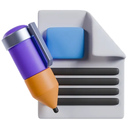 Icono de edición de documento  3D Icon
