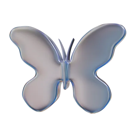 Icono de forma abstracta de mariposa 3 D  3D Icon