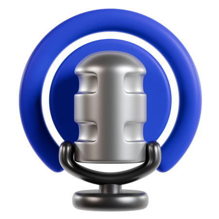 Icono de interfaz de podcast  3D Icon