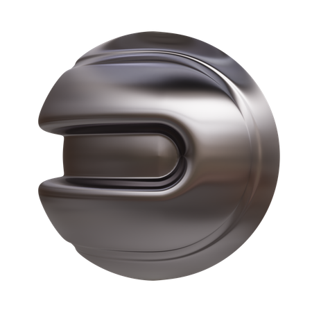 Icono de metal con forma abstracta de bola espiral  3D Icon