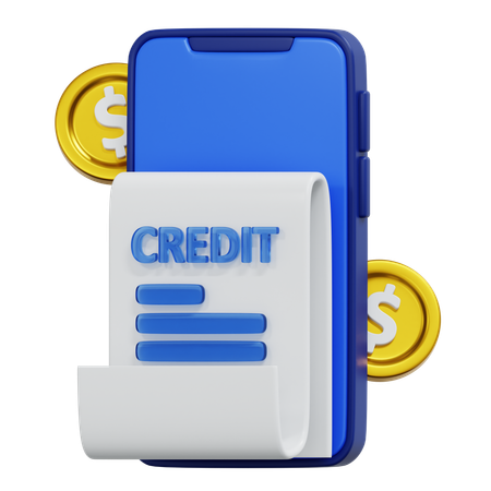 Icono de préstamo en línea para finanzas digitales y gestión de crédito  3D Icon