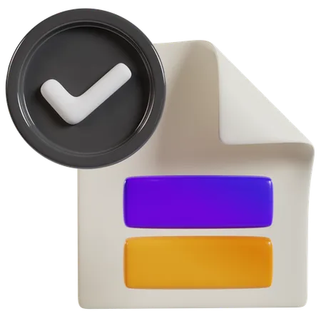 Icono de negocio de aprobación de documentos  3D Icon
