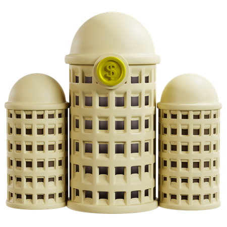 Icono de estructura bancaria  3D Icon