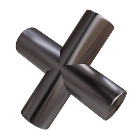 Icono x de metal  3D Icon