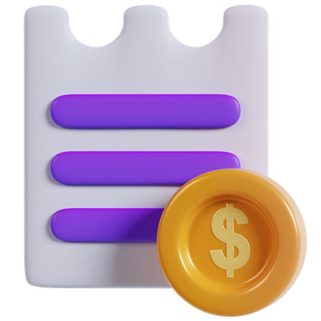 Icono de pago de factura  3D Icon