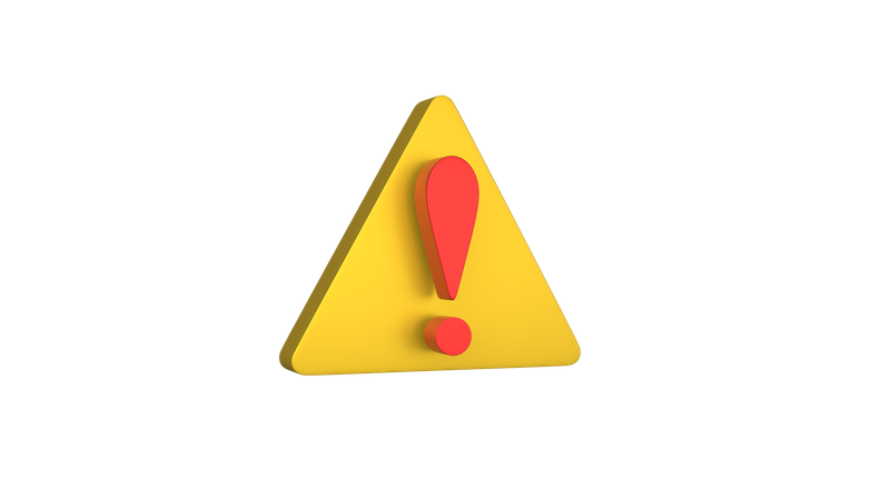 Icono de símbolo de advertencia  3D Illustration