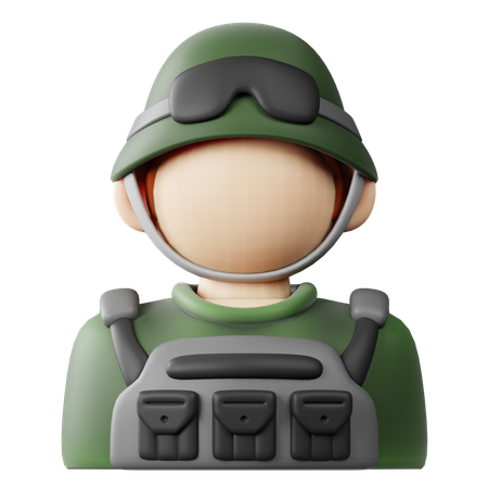 Icono de soldado  3D Icon