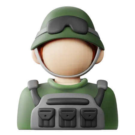 Icono de soldado  3D Icon