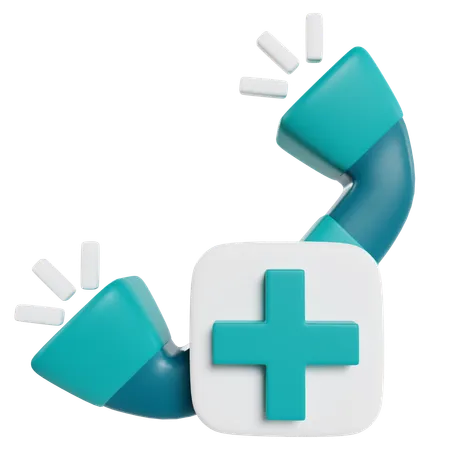 Icono de teléfono de emergencia médica  3D Icon