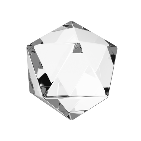 Icosahedron Shape  3D Illustration