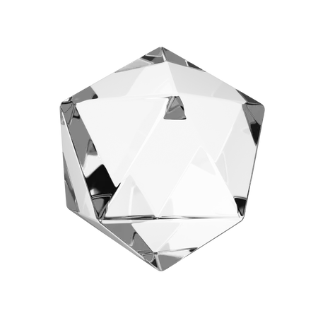 Icosahedron Shape  3D Illustration