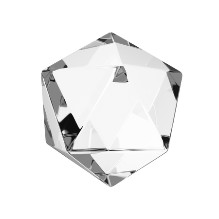 Icosahedron Shape 3D Illustration