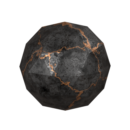 Icosphere Bronze  3D Icon