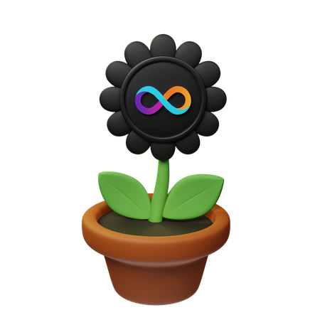 Icp Crypto Plant Pot  3D Icon