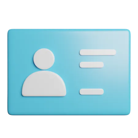ID Card Identification 3D Icon