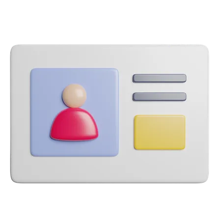 ID Card Identity Employee 3D Icon