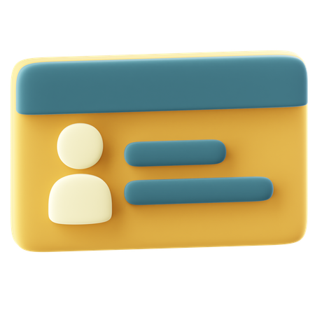 Id Card  3D Icon