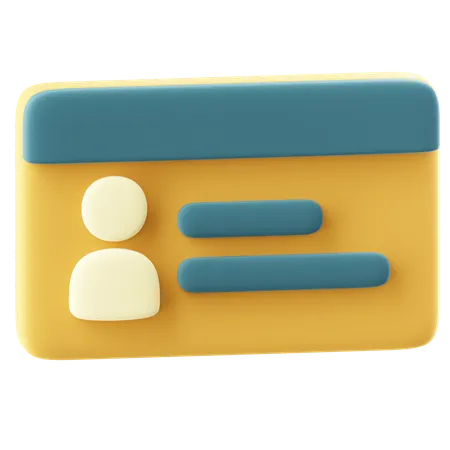 Id Card  3D Icon