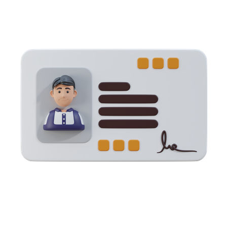 Id Card  3D Icon