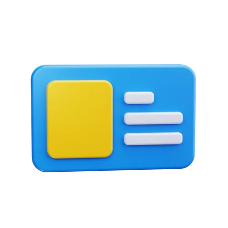 Id Card  3D Icon