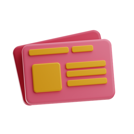 Id Card  3D Icon