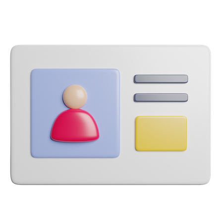 Id Card  3D Icon