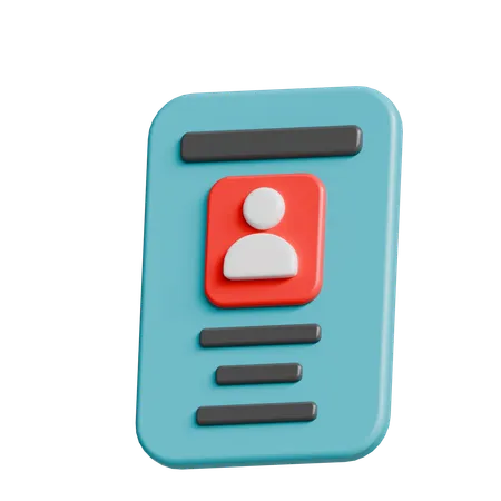 Id Card  3D Icon