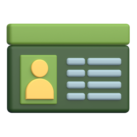 Id Card  3D Icon