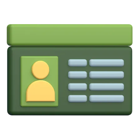 Id Card  3D Icon