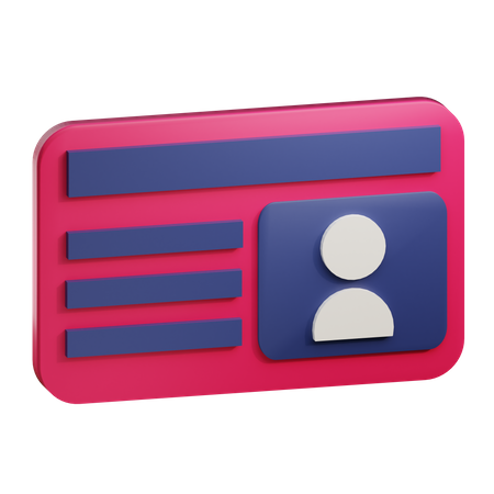 Id Card  3D Icon