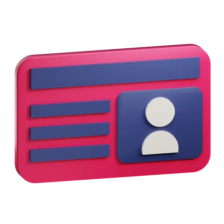 Id Card  3D Icon