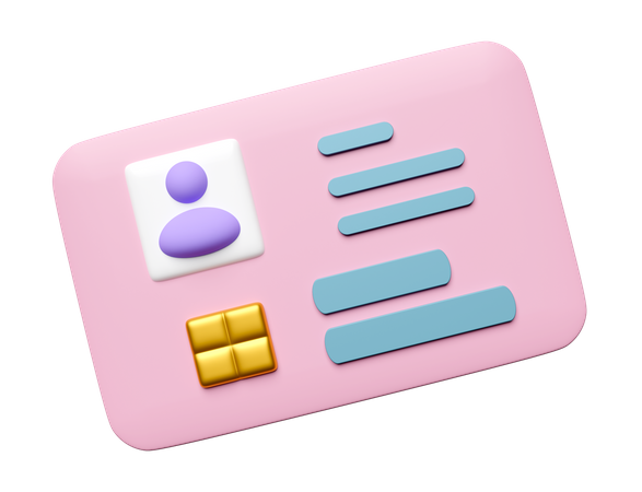 Id Card  3D Icon